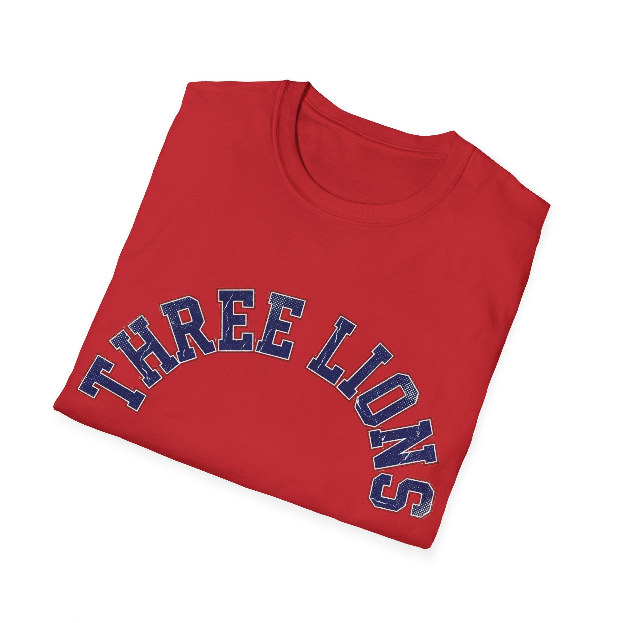 Three Lions Retro Arched Varsity England Football WC T-Shirt