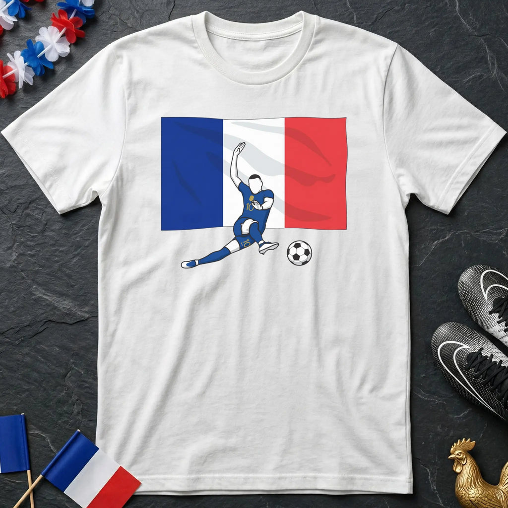 Kylian Mbappé Drapeau Français T-Shirt Coupe du Monde
