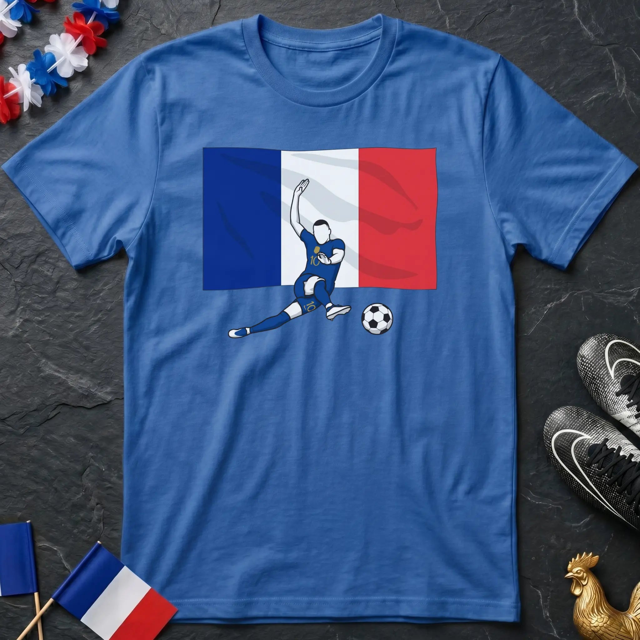 Kylian Mbappé Drapeau Français T-Shirt Coupe du Monde