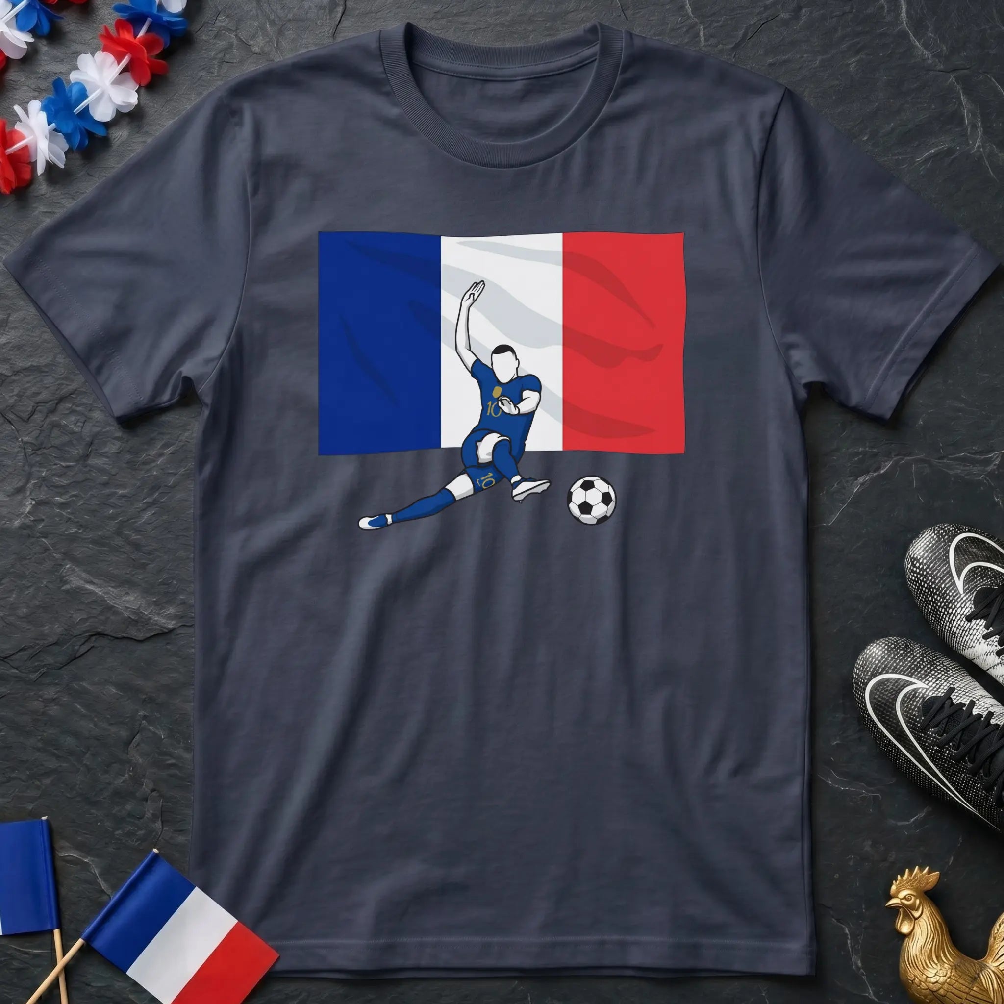 Kylian Mbappé Drapeau Français T-Shirt Coupe du Monde