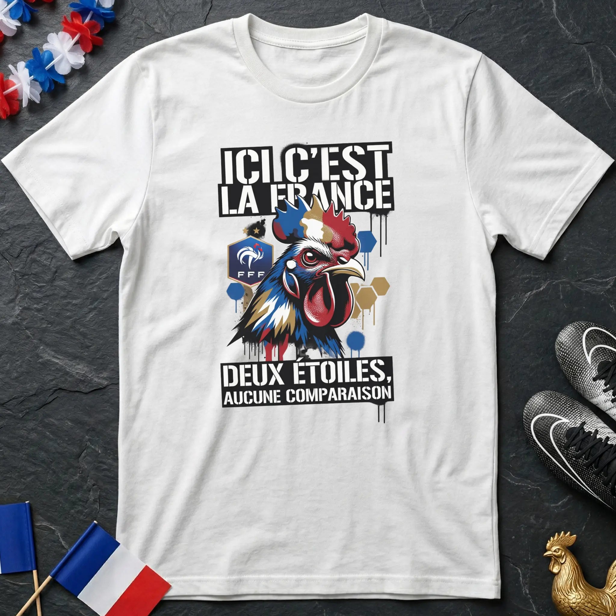 Ici C'est La France Deux Étoiles Aucune Comparaison T-Shirt Coupe du Monde