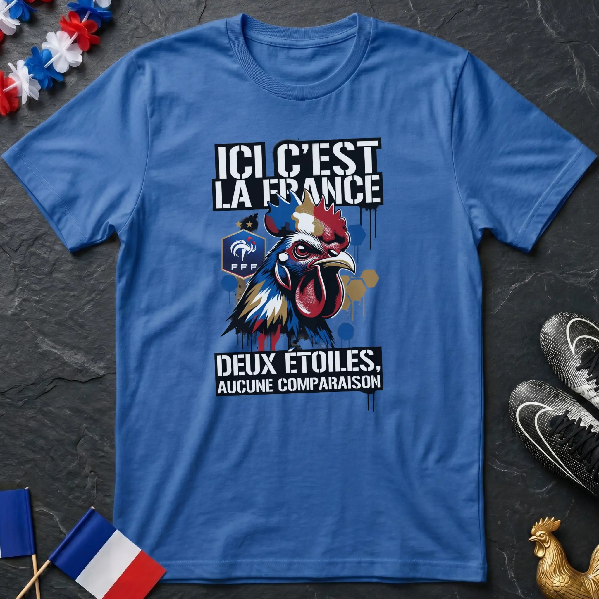 Ici C'est La France Deux Étoiles Aucune Comparaison T-Shirt Coupe du Monde