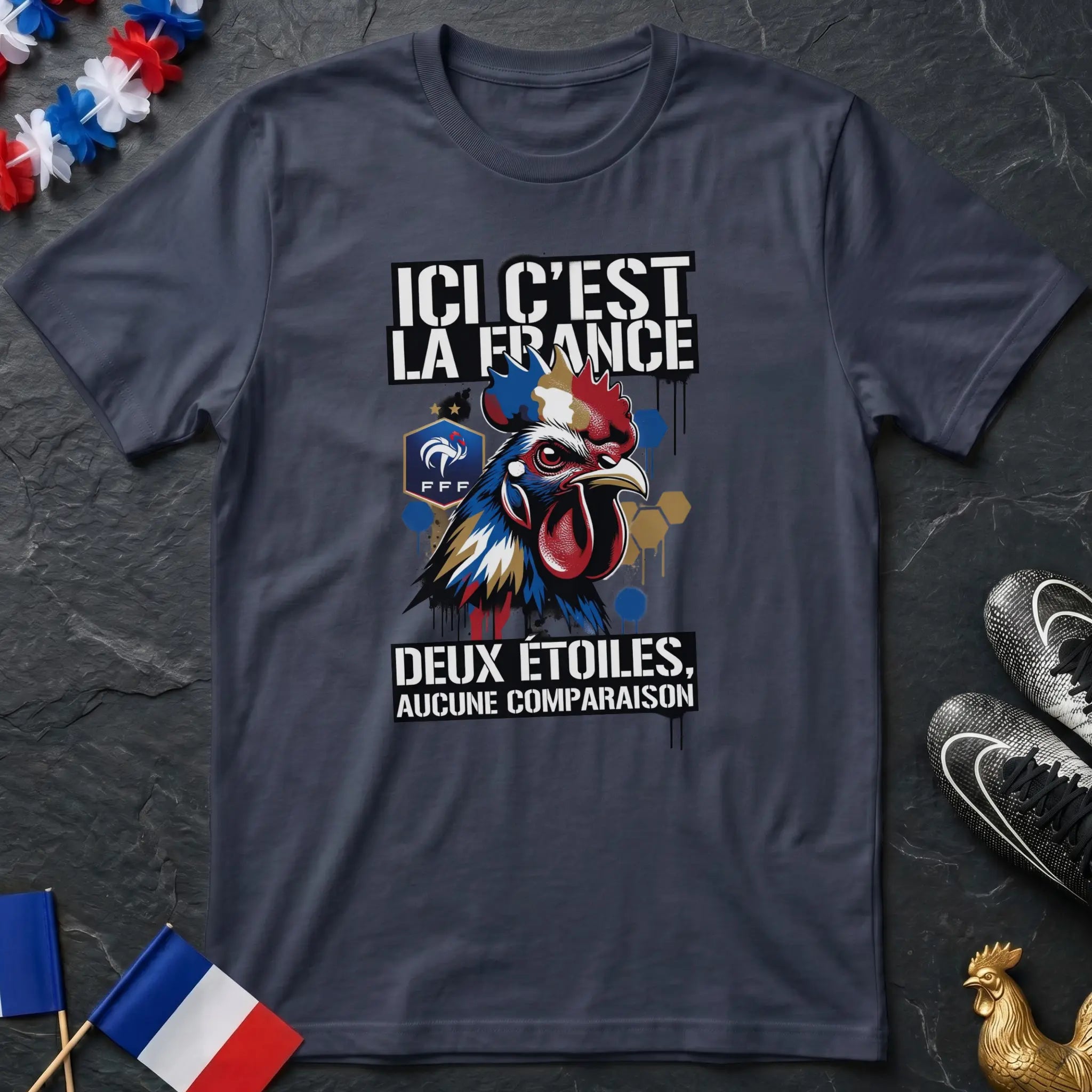 Ici C'est La France Deux Étoiles Aucune Comparaison T-Shirt Coupe du Monde