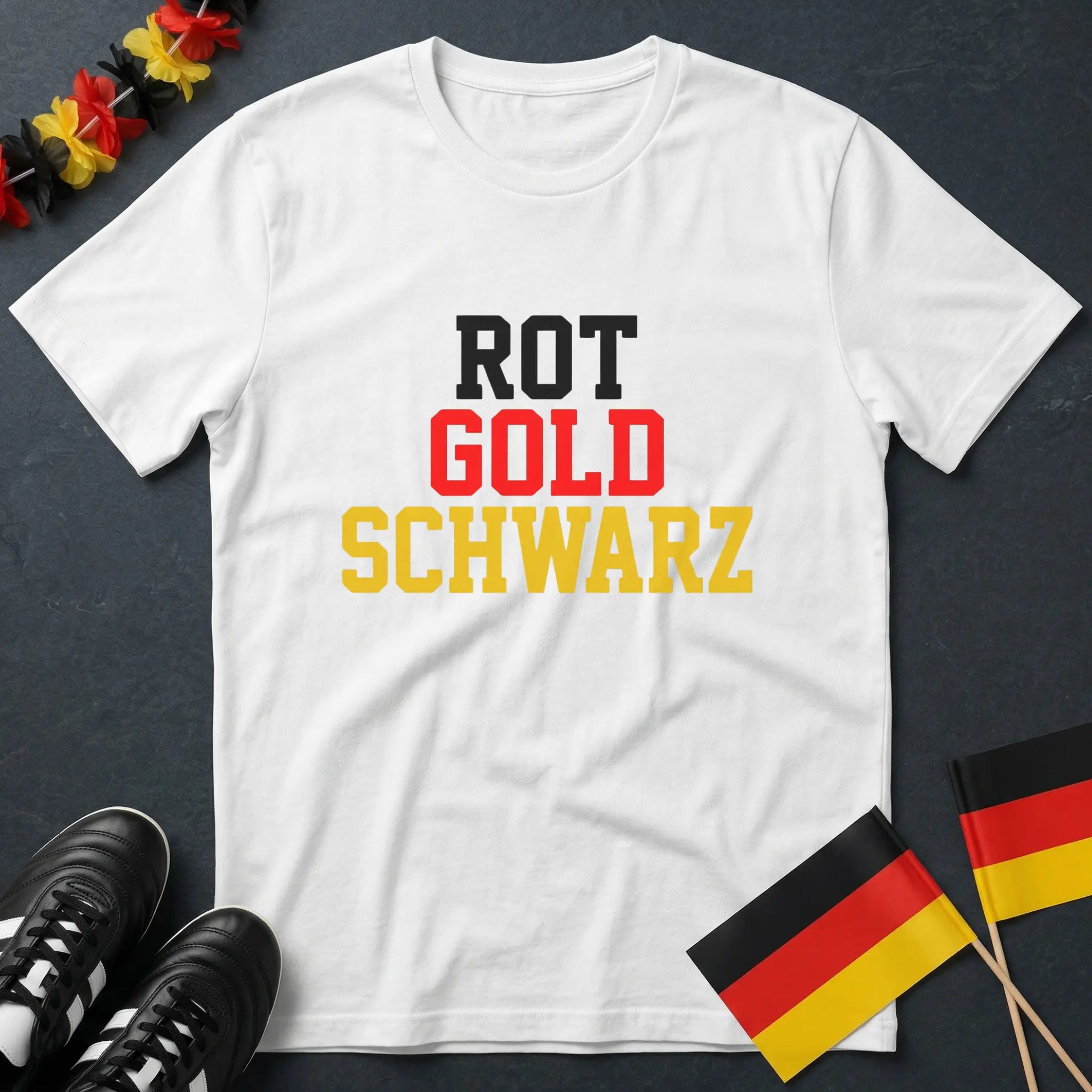 Rot Gold Schwarz Varsity Bold WM T-Shirt