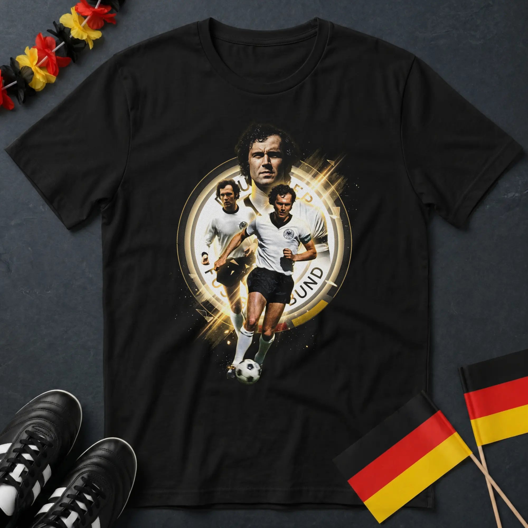 Franz Beckenbauer der Kaiser Fan Art Collage WM T-Shirt