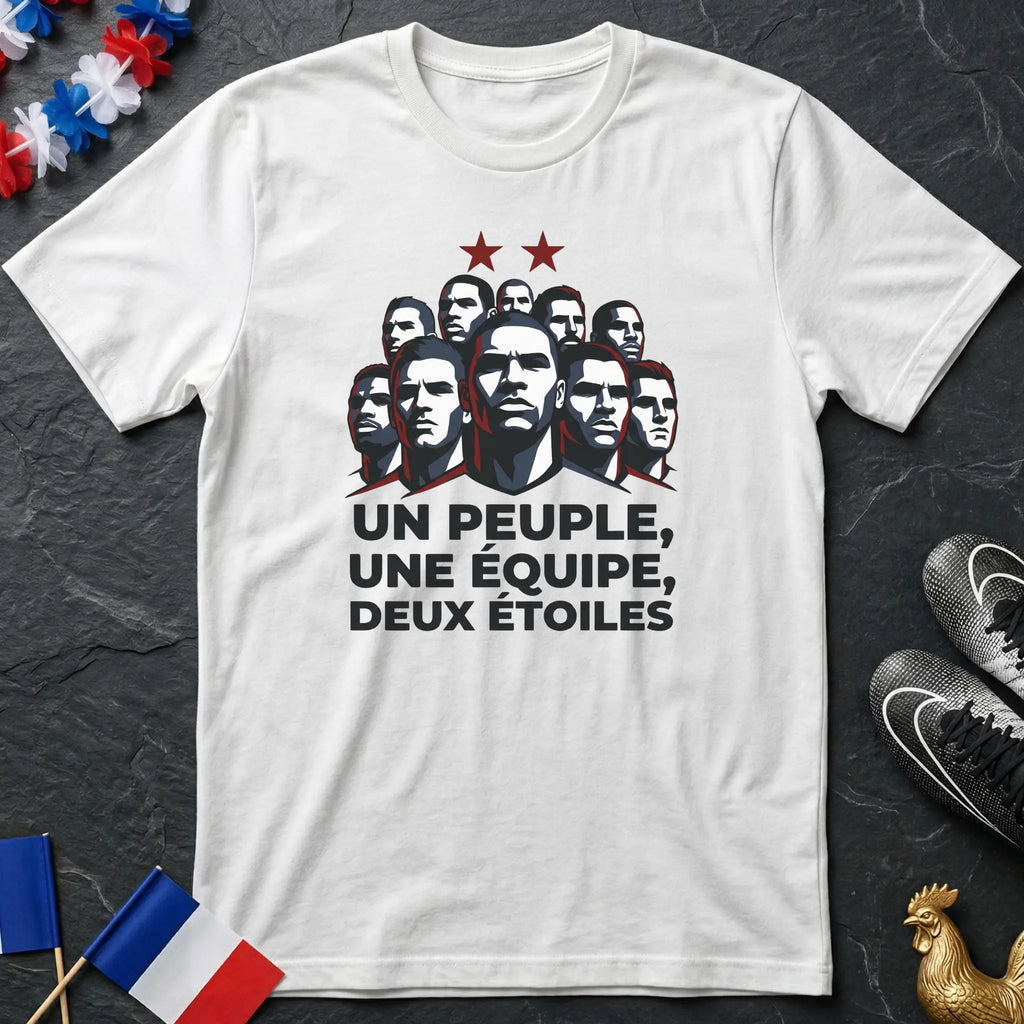 Un Peuple Une Équipe Deux Étoiles France T-Shirt Coupe du Monde