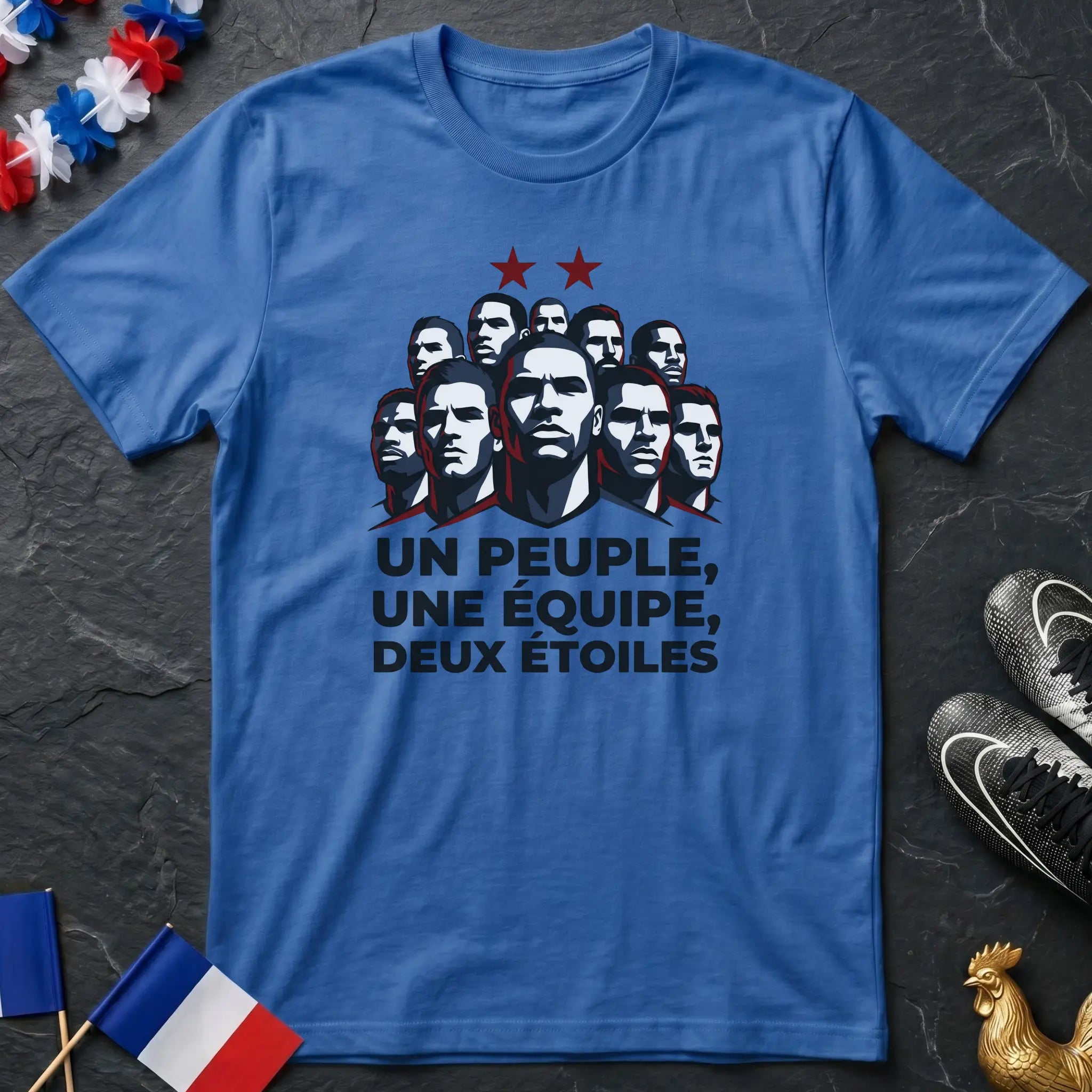 Un Peuple Une Équipe Deux Étoiles France T-Shirt Coupe du Monde