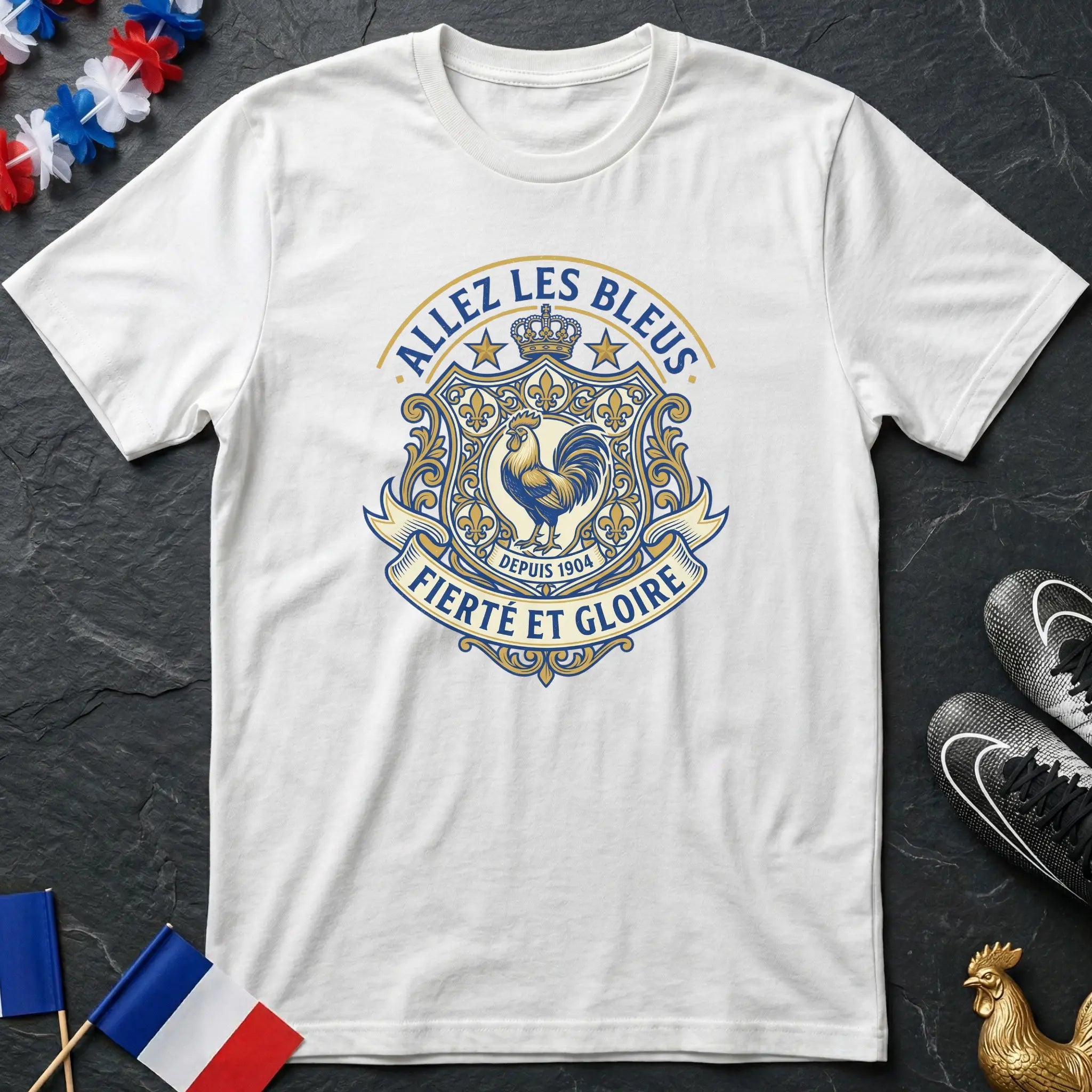 Allez Les Bleus Fierté et Gloire Depuis 1904 Coq T-Shirt Coupe du Monde