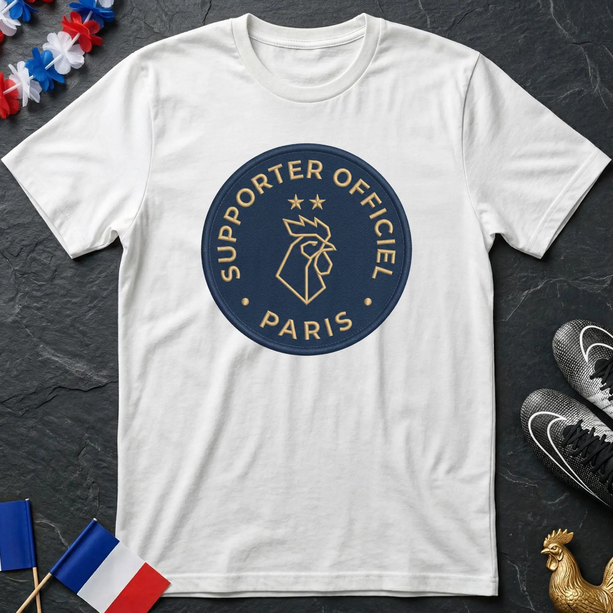 Supporter Officiel Paris Coq Badge T-Shirt Coupe du Monde