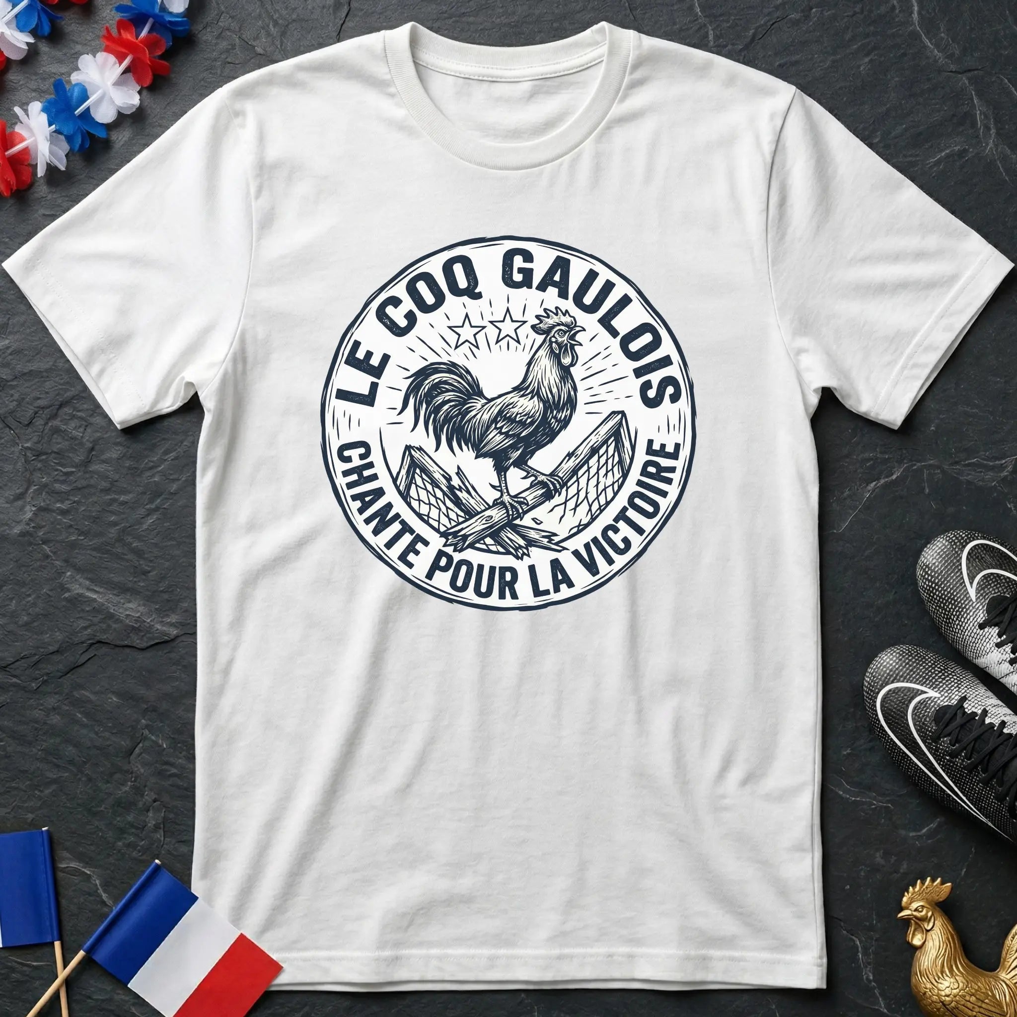 Le Coq Gaulois Chante Pour La Victoire Badge T-Shirt Coupe du Monde