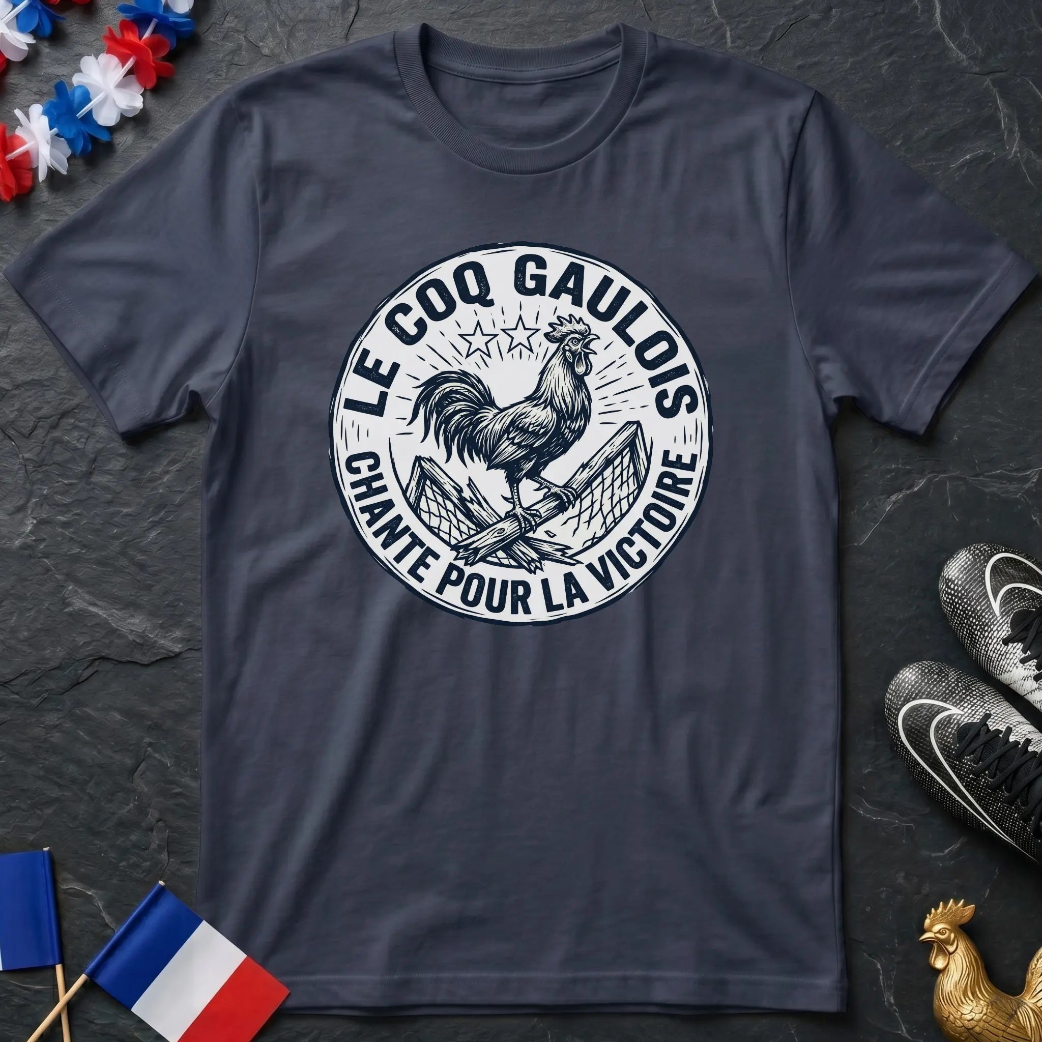 Le Coq Gaulois Chante Pour La Victoire Badge T-Shirt Coupe du Monde