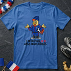 J'm'en Fous On a Deux Étoiles Coq Cartoon T-Shirt Coupe du Monde
