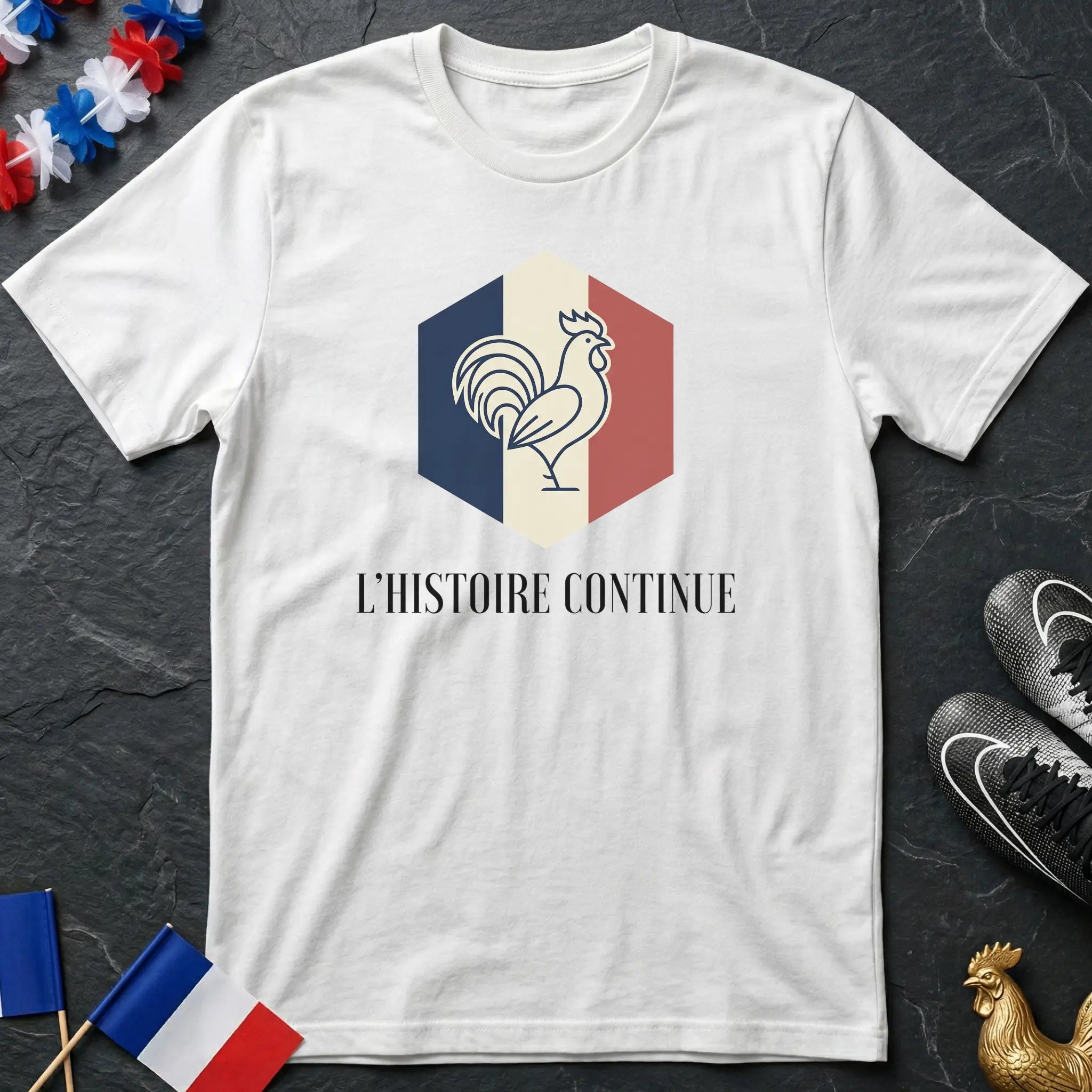 L'Histoire Continue Coq Gaulois  T-Shirt Coupe du Monde
