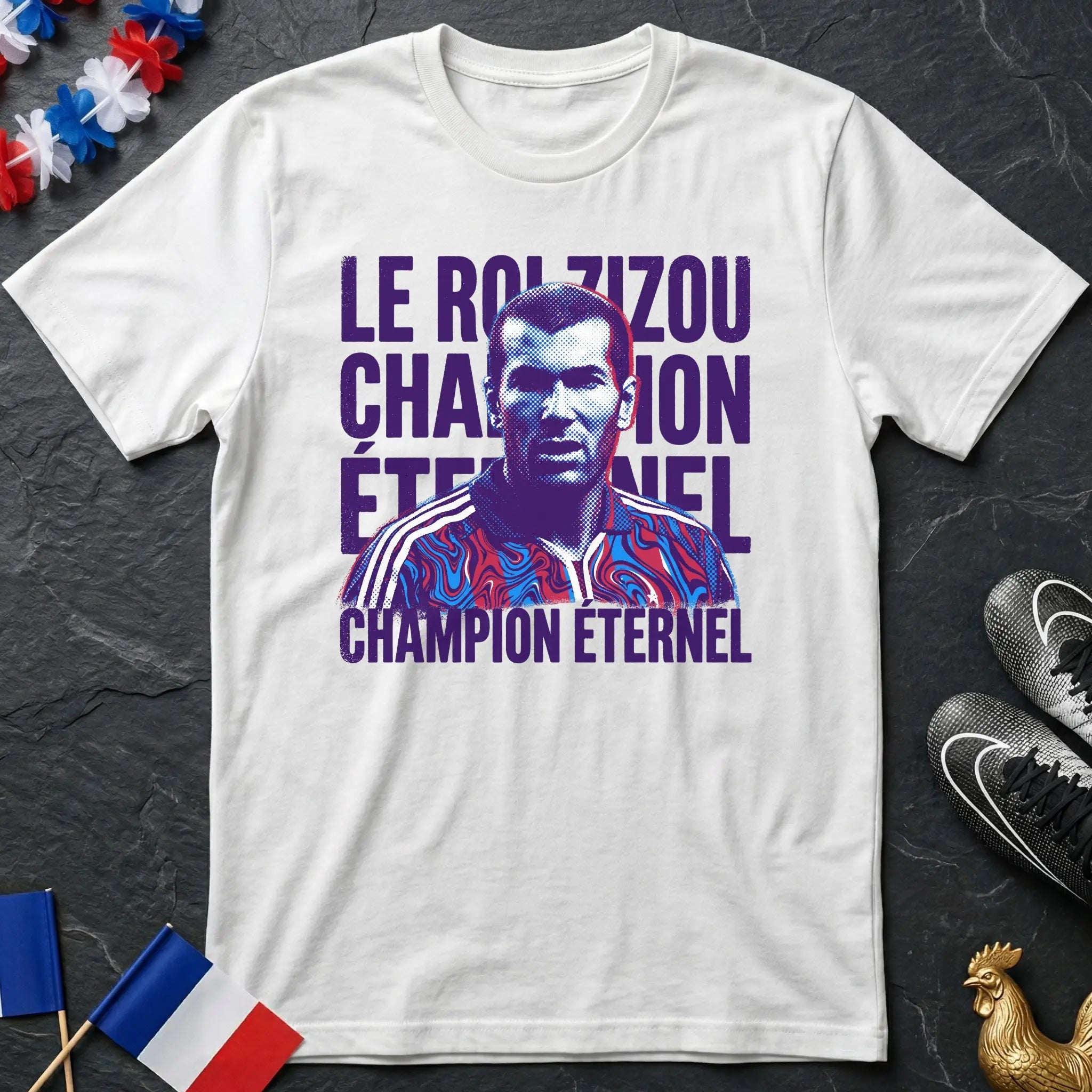 Le Roi Zizou Champion Éternel France T-Shirt Coupe du Monde