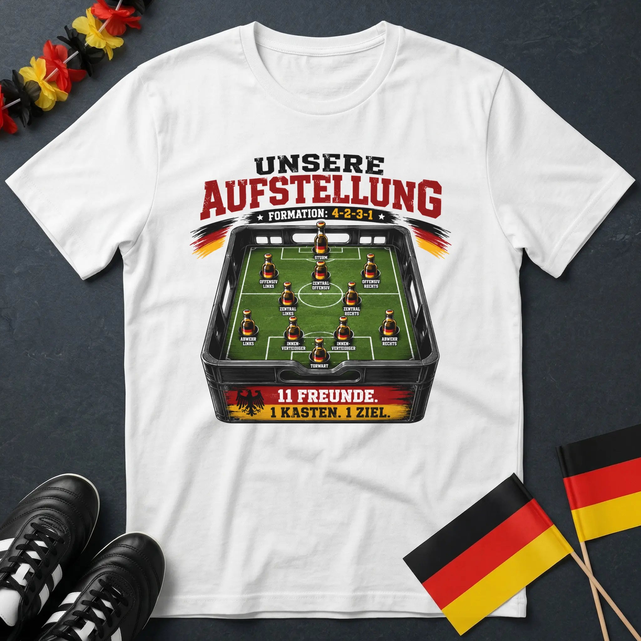 Unsere Aufstellung Bierkasten WM T-Shirt