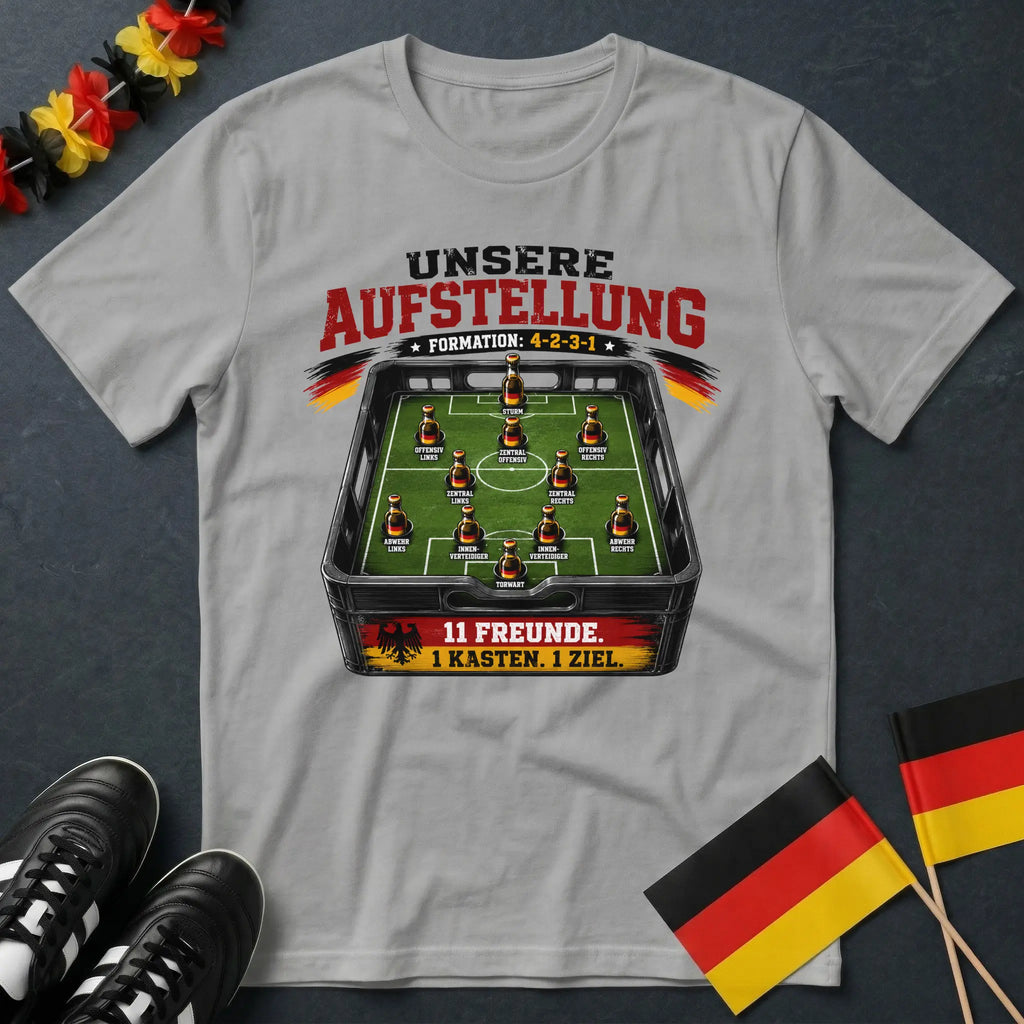 Unsere Aufstellung Bierkasten WM T-Shirt