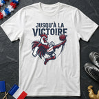 Jusqu'à la Victoire Coq Footballeur Bicycle Kick T-Shirt Coupe du Monde