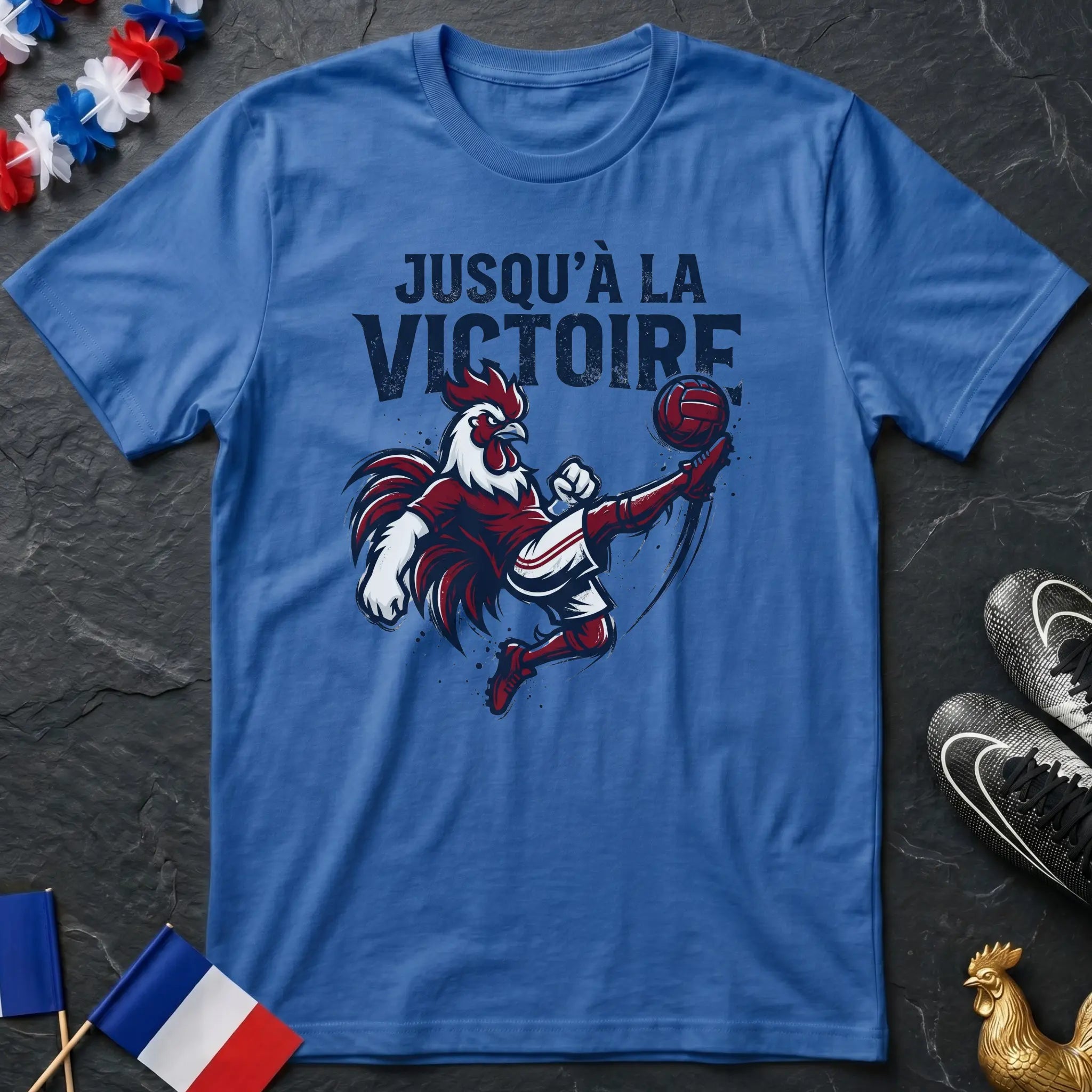 Jusqu'à la Victoire Coq Footballeur Bicycle Kick T-Shirt Coupe du Monde